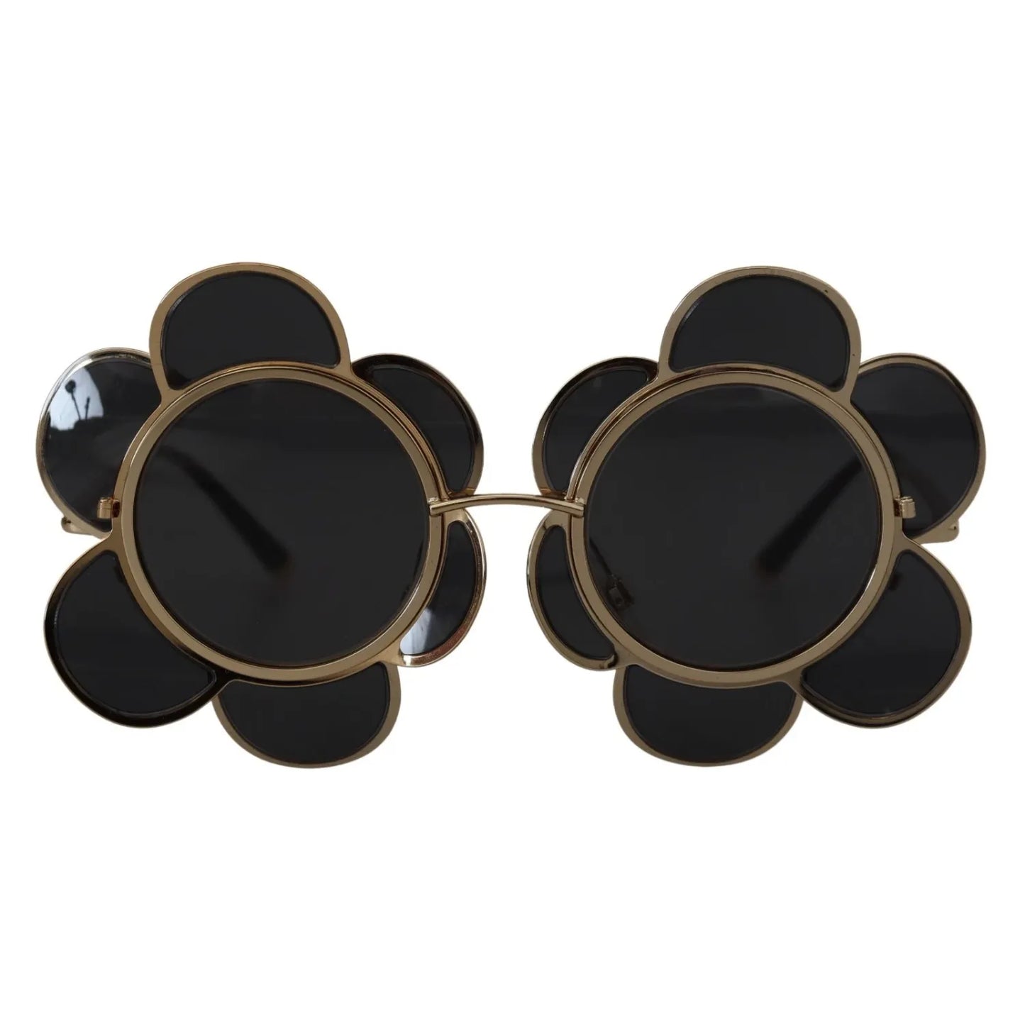 Dolce & Gabbana DG2201 Black Lens Gold Frame LIMITED EDITION Sunglasses for women, unique flower design, 100% UV protection, luxury eyewear