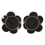 Dolce & Gabbana DG2201 Black Lens Gold Frame LIMITED EDITION Sunglasses for women, unique flower design, 100% UV protection, luxury eyewear