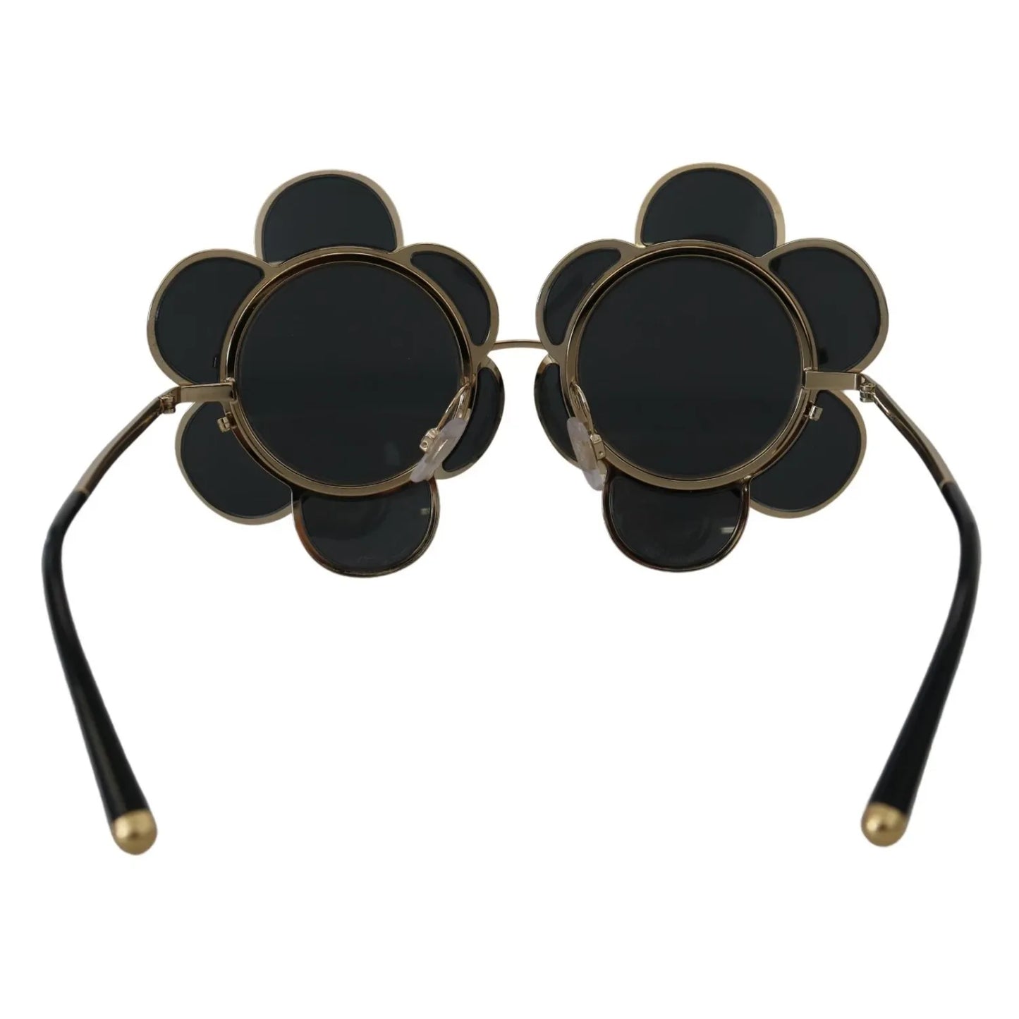 Dolce & Gabbana DG2201 Black Lens Gold Frame LIMITED EDITION Sunglasses, 100% metal, women's fashion eyewear with UV protection.