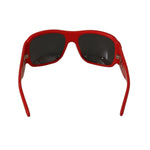 Dolce & Gabbana DG4027 Red Crystal Black Lens Shades Sunglasses, back view showing red frame and black lenses.