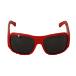 Dolce & Gabbana DG4027 Red Crystal Black Lens Shades Sunglasses for women, featuring polycarbonate and 100% UV protection.