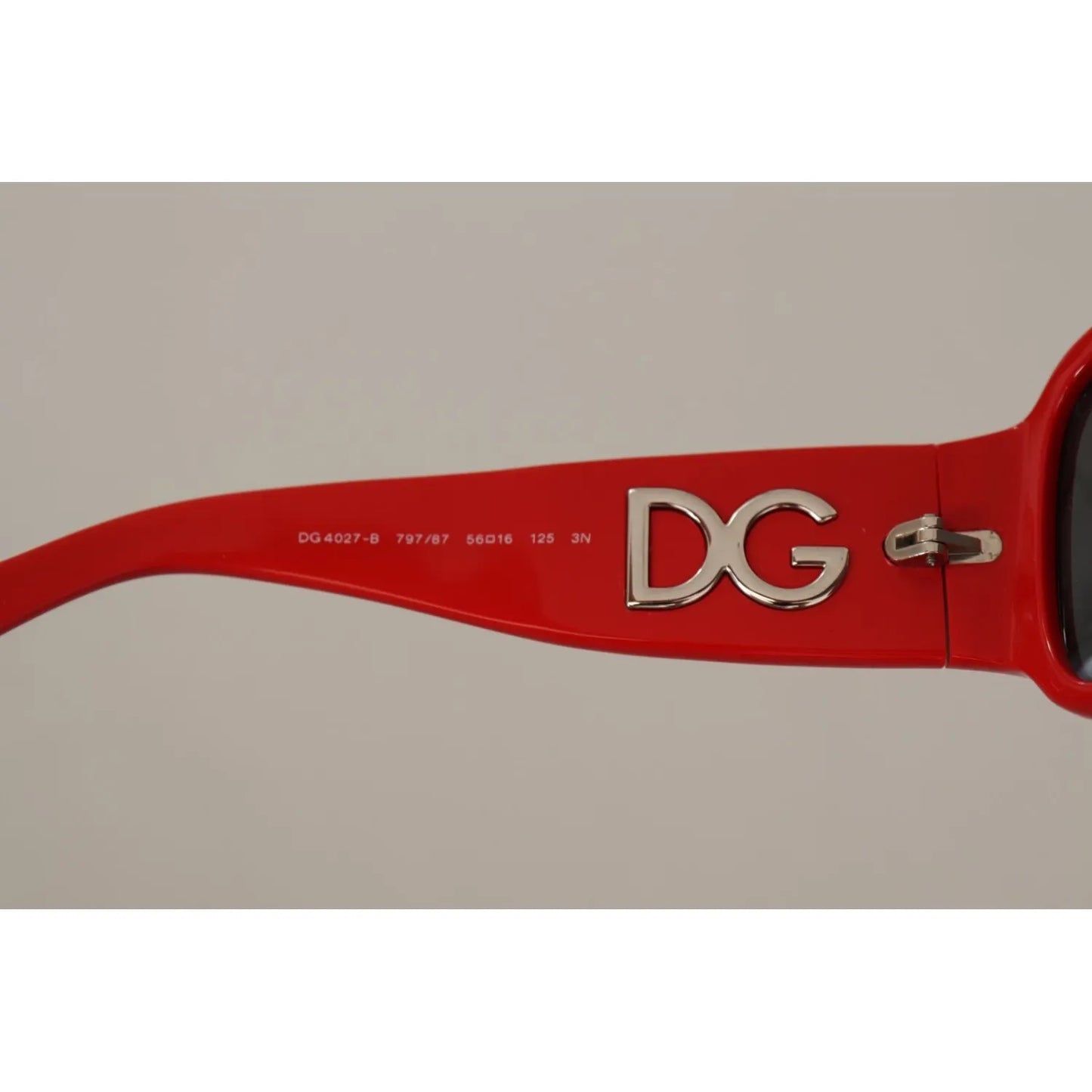 Dolce & Gabbana DG4027 Red Crystal Black Lens Shades Sunglasses side detail view
