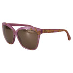 Dolce & Gabbana DG4251 Pink Gold Full Rim Rectangle Frame Shades for Women, Violet Pink with Gold Lenses, 100% UV Protection