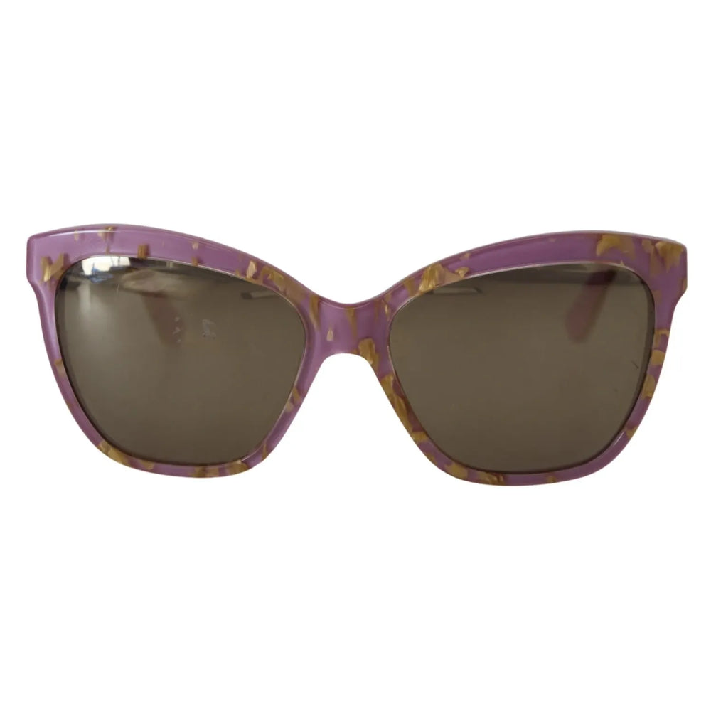 Dolce & Gabbana DG4251 Violet Full Rim Rectangle Frame Shades Sunglasses with brown lenses, offering UV protection, minor lens scratches.