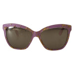 Dolce & Gabbana DG4251 Violet Full Rim Rectangle Frame Shades Sunglasses with brown lenses, offering UV protection, minor lens scratches.