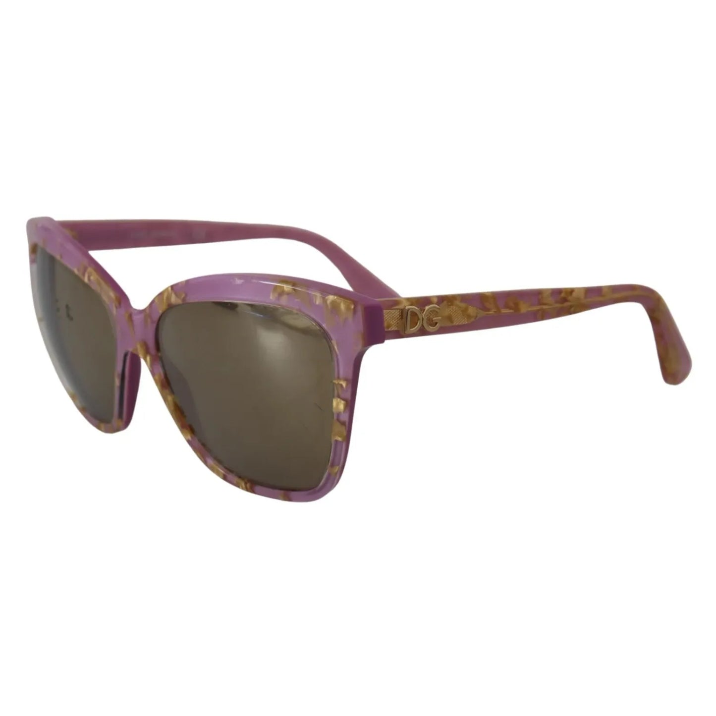 Dolce & Gabbana DG4251 Violet Full Rim Rectangle Frame Shades Sunglasses with brown gradient lens offering 100% UV protection.