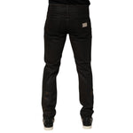 Dolce & Gabbana Dark Brown Tattered Cotton Skinny Denim Jeans