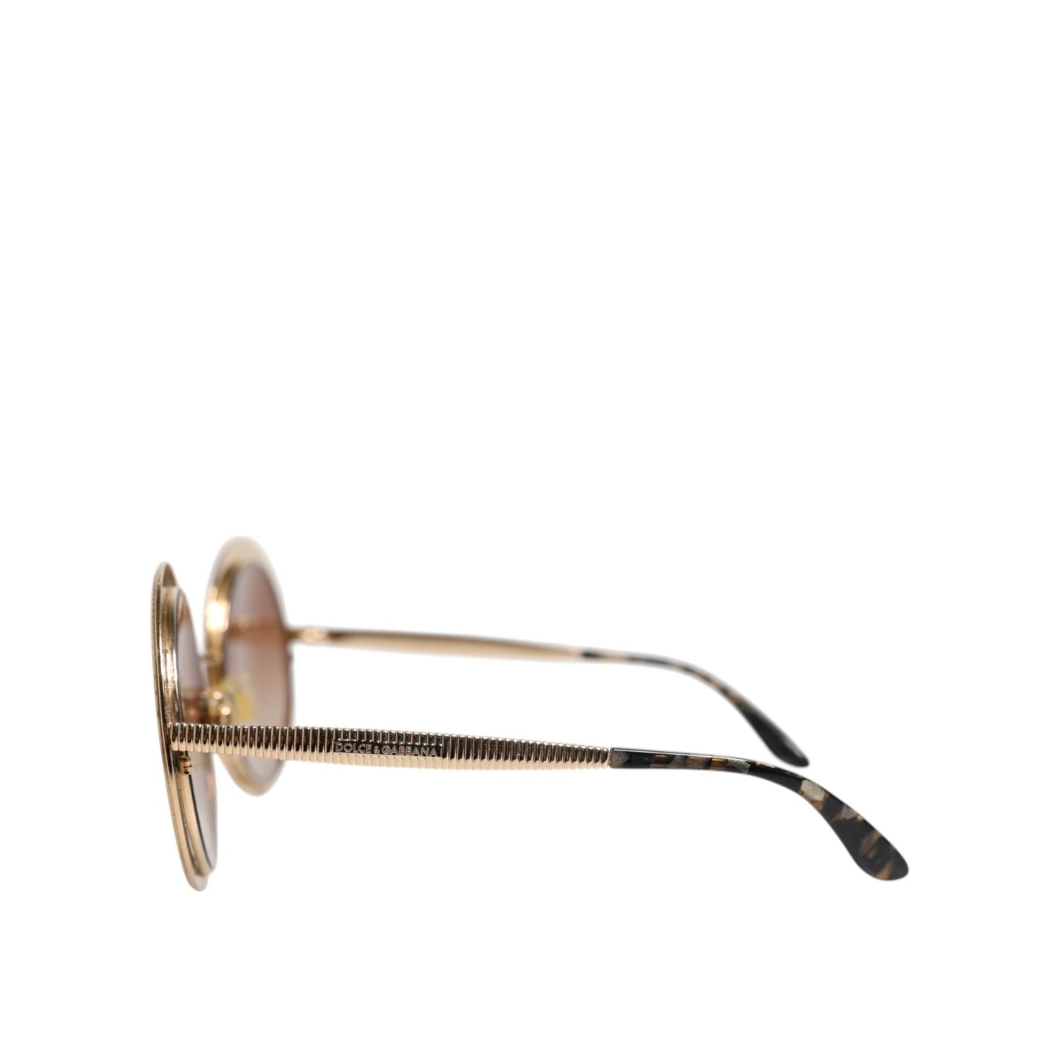 Dolce & Gabbana Gold Brown Gradient Round Frame DG2179 Eyewear Sunglasses