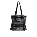 Dolce & Gabbana Gray Camo Cotton Multiple Compartments Tote Bag