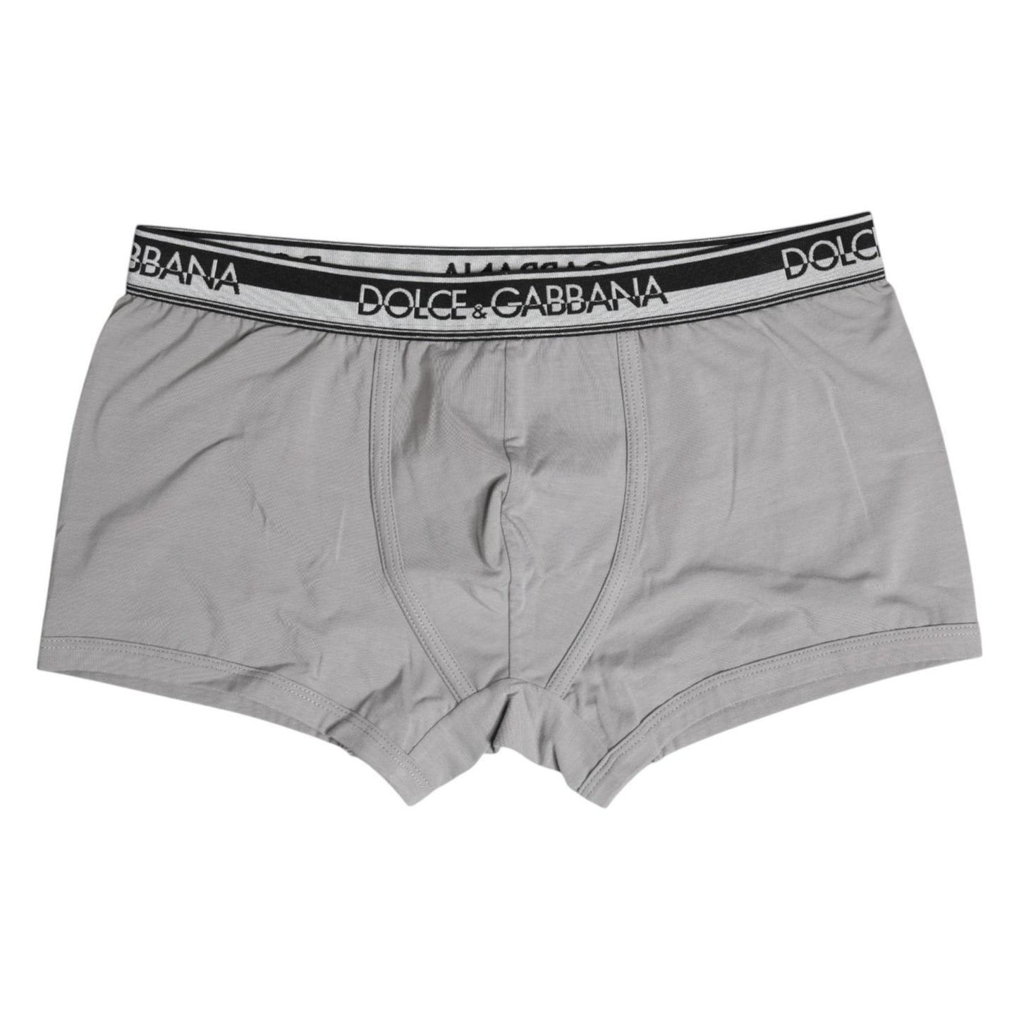 Dolce & Gabbana Gray Cotton Stretch Regular Boxer Underwear