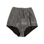 Dolce & Gabbana Gray Silk Stretch Slip Girdle Panty Underwear, luxury high brief with Italian design, offering smooth fit and comfort.