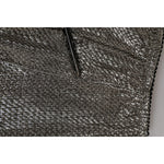 Close-up of Dolce & Gabbana Gray Silk Stretch Slip Girdle Panty Underwear fabric texture.