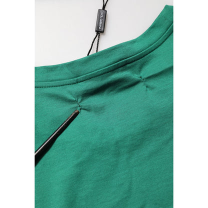 Dolce & Gabbana Green Cotton Graphic Logo Print Crewneck T-shirt