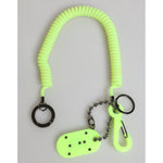 Dolce & Gabbana Green Springy Key Holder DG Logo Men's Keychain with vibrant green cord and metal charm.