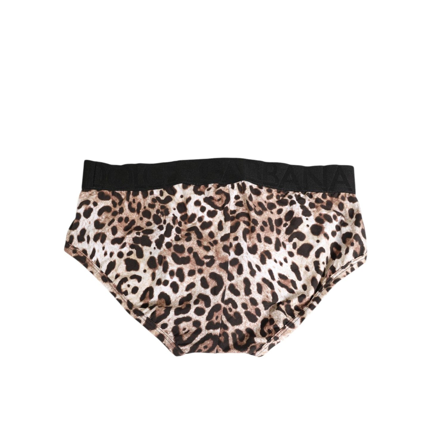 Dolce & Gabbana Leopard Print Black Waistband Cotton Underwear