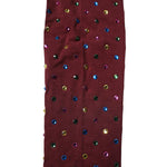 Dolce & Gabbana Maroon Nylon Crystal Embellished Pantyhose Tights