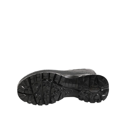 Dolce & Gabbana Metallic Black Pull On Rain Boots Men Shoes