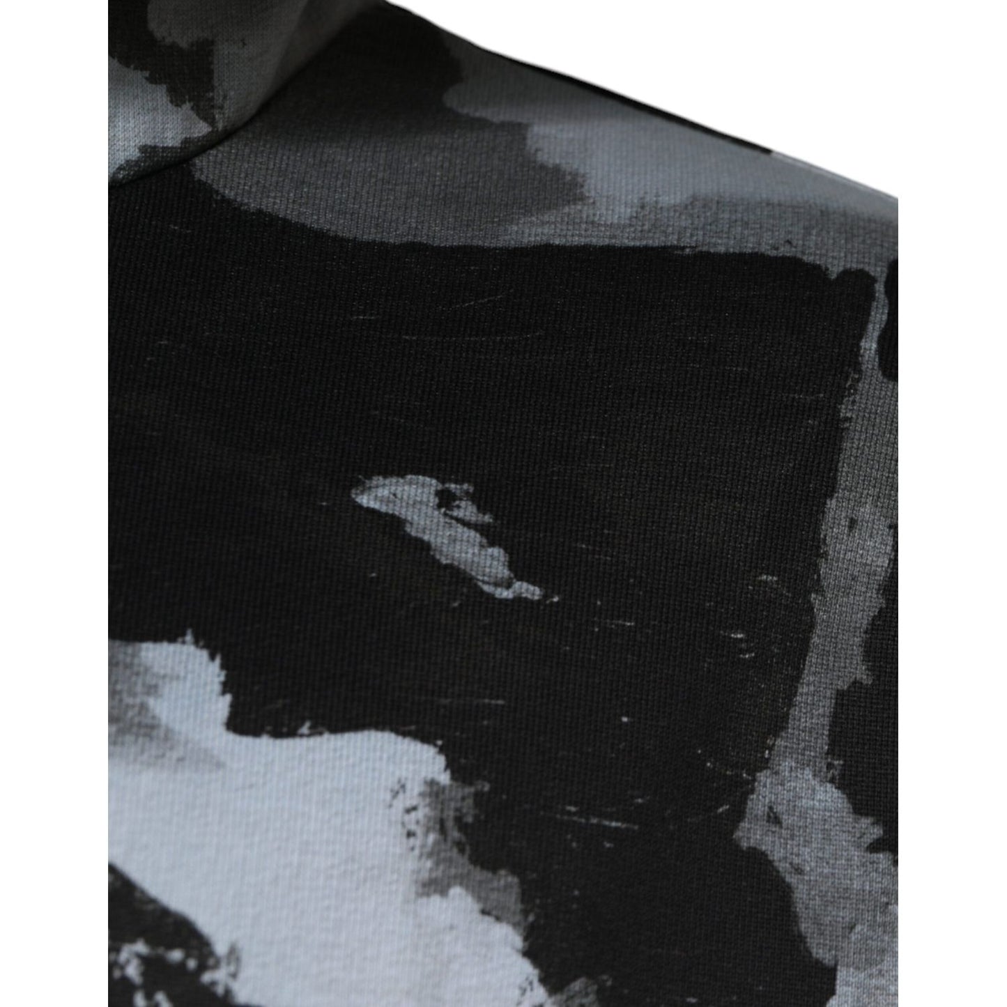 Dolce & Gabbana Multicolor Camouflage Men Hooded Sweater fabric detail showcasing camouflage pattern.