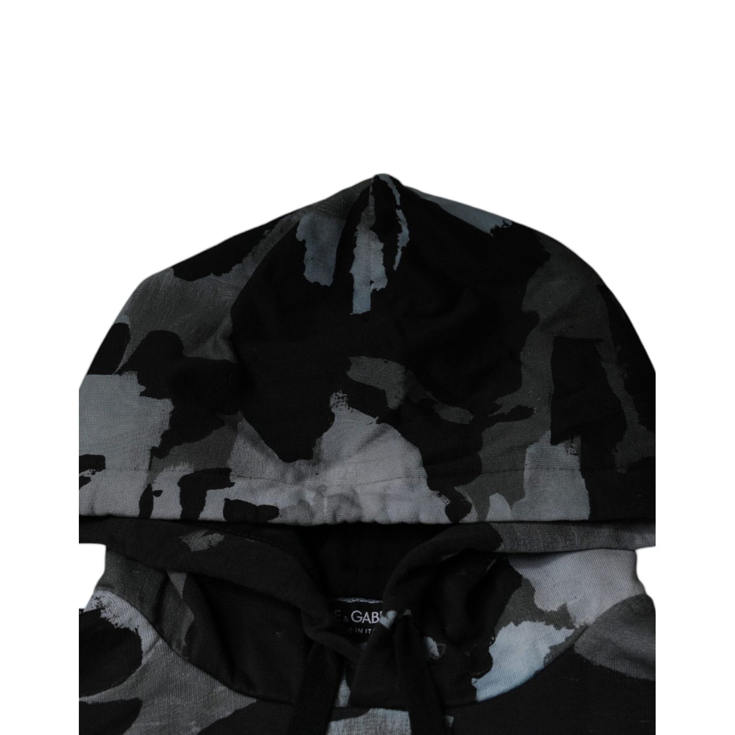 Dolce & Gabbana Multicolor Camouflage Men Hooded Sweater with logo details, made of cotton and nylon, stylish and comfortable design.