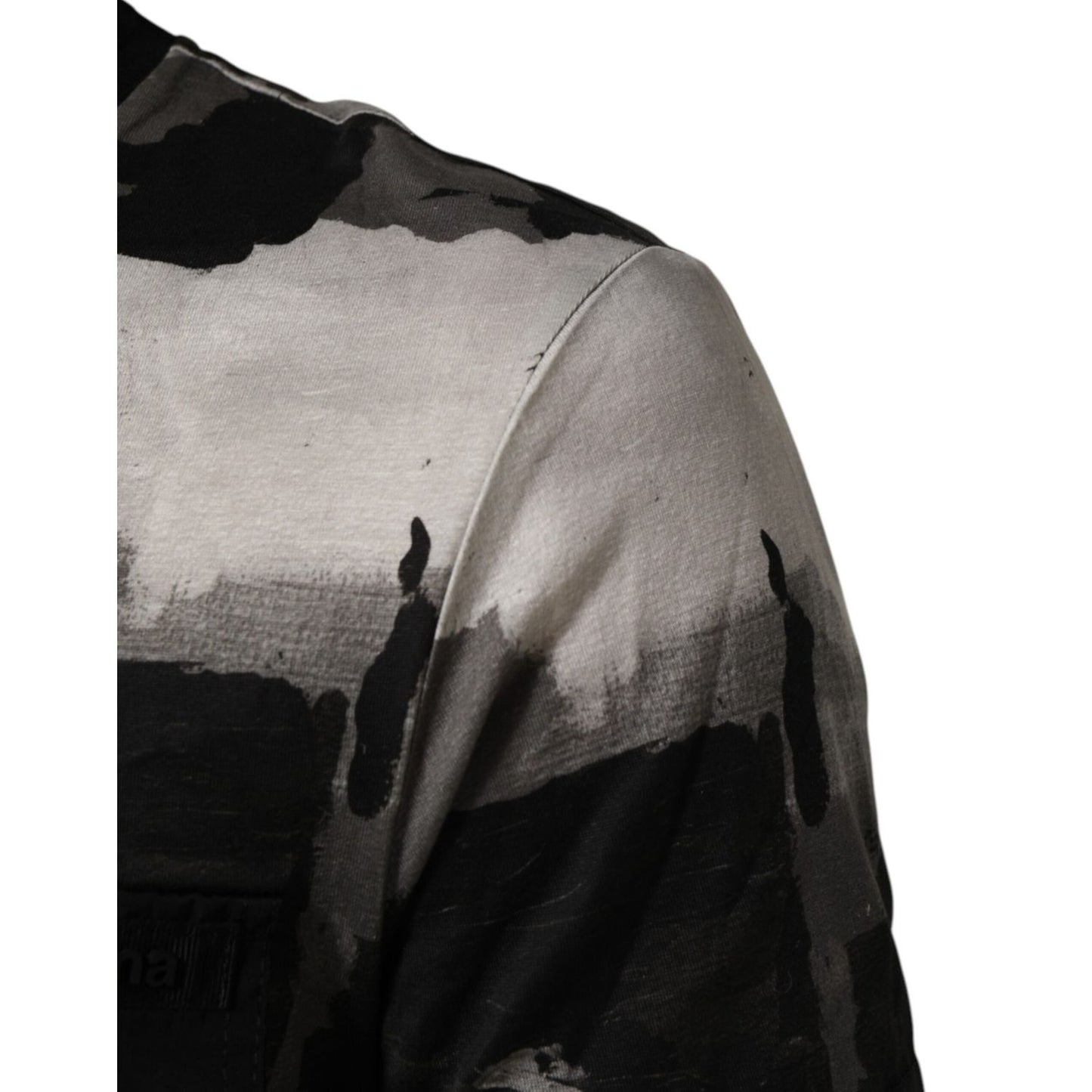 Close-up of Dolce & Gabbana Multicolor Camouflage Men Short Sleeves T-shirt with premium cotton fabric and unique design.