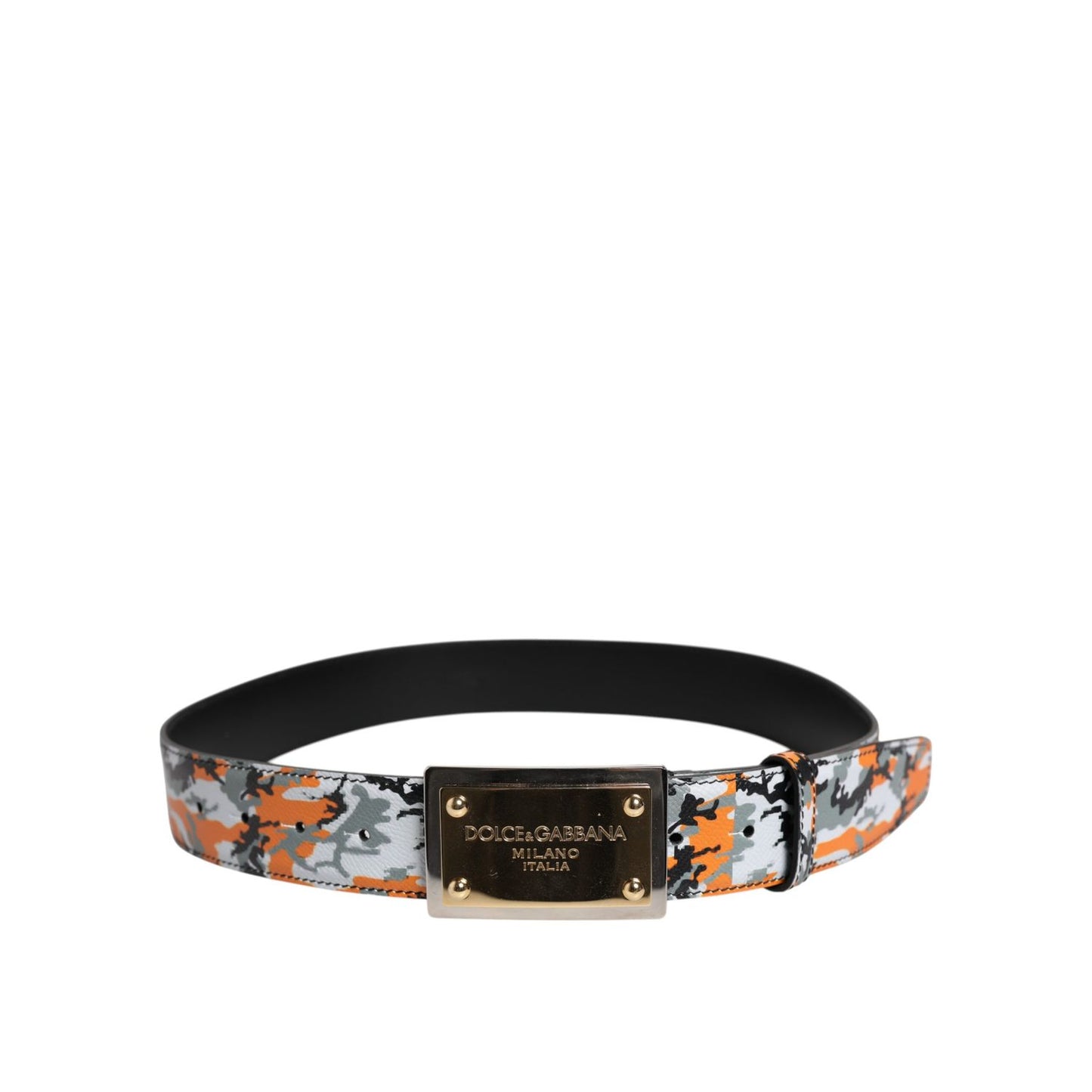 Dolce & Gabbana Multicolor Camouflage Metal Logo Buckle Belt