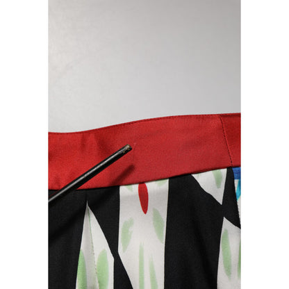 Dolce & Gabbana Multicolor Carretto Pattern Straight Pants 1728,67345645728,Casual Pants - Pants - Clothing,Chino Pants - Pants - Clothing,Clothing,Dolce & Gabbana,IT40|S,Material: 100%SE,Multicolor,Pants - Clothing,Preowned / Defect,Women
