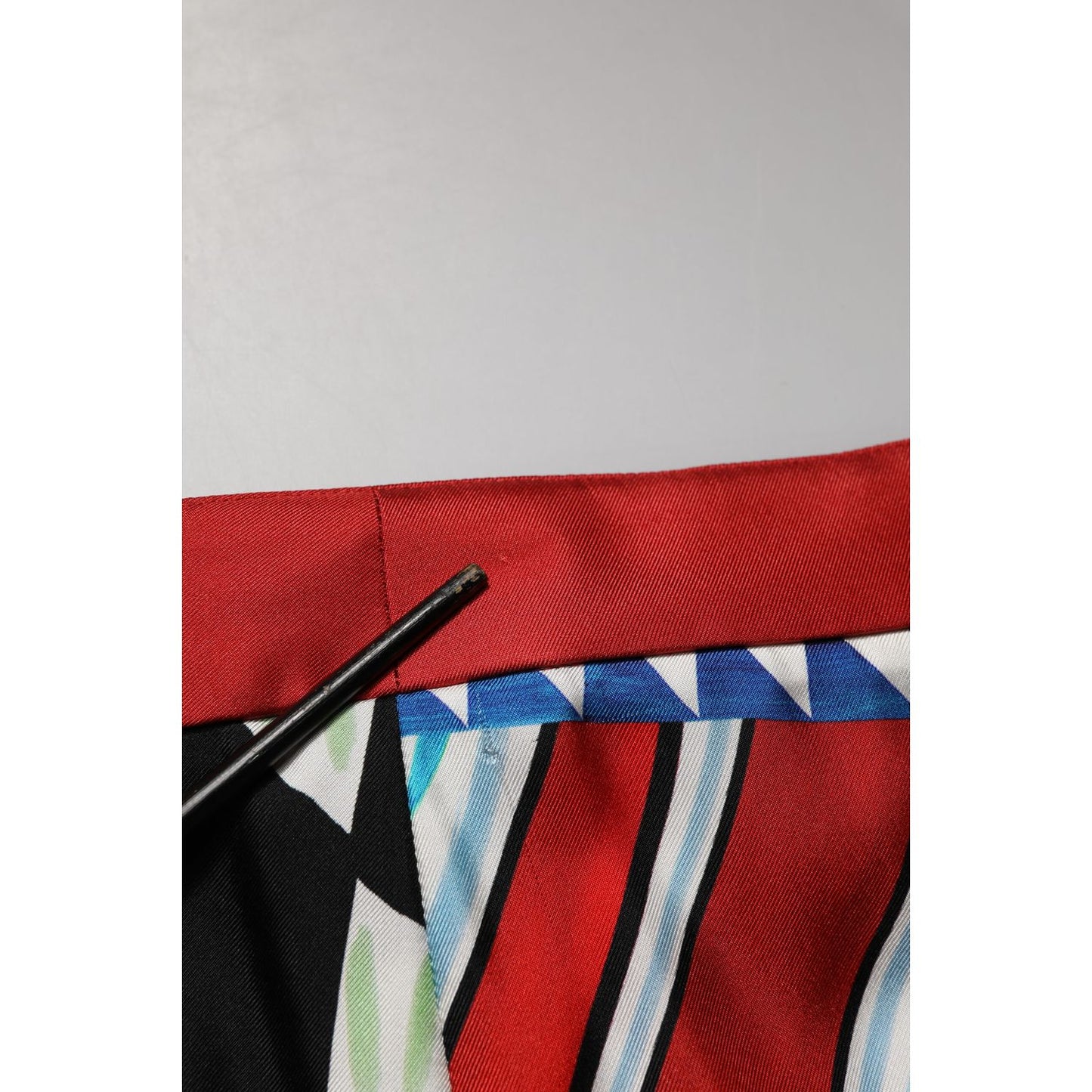 Dolce & Gabbana Multicolor Carretto Pattern Straight Pants 1728,67345645728,Casual Pants - Pants - Clothing,Chino Pants - Pants - Clothing,Clothing,Dolce & Gabbana,IT40|S,Material: 100%SE,Multicolor,Pants - Clothing,Preowned / Defect,Women