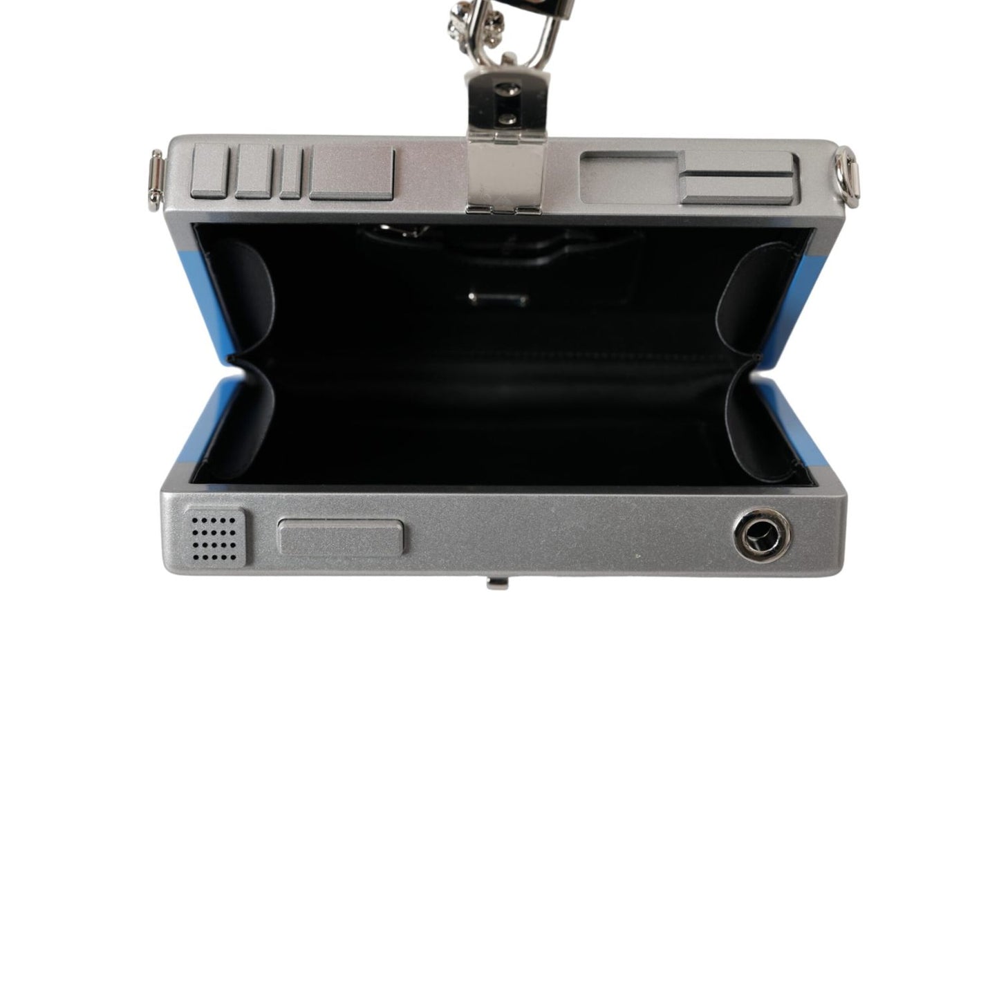 Open view of Dolce & Gabbana Multicolor Cassette Player Box DG Music Crossbody Shoulder Bag with silver-tone hardware