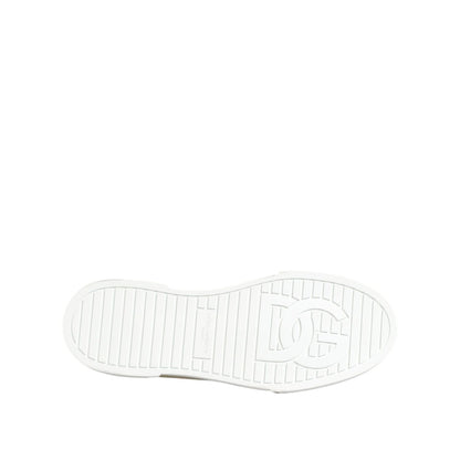 Sole view of Dolce & Gabbana Multicolor Cotton Logo Low Top Sneakers Shoes showing logo design and rubber material.