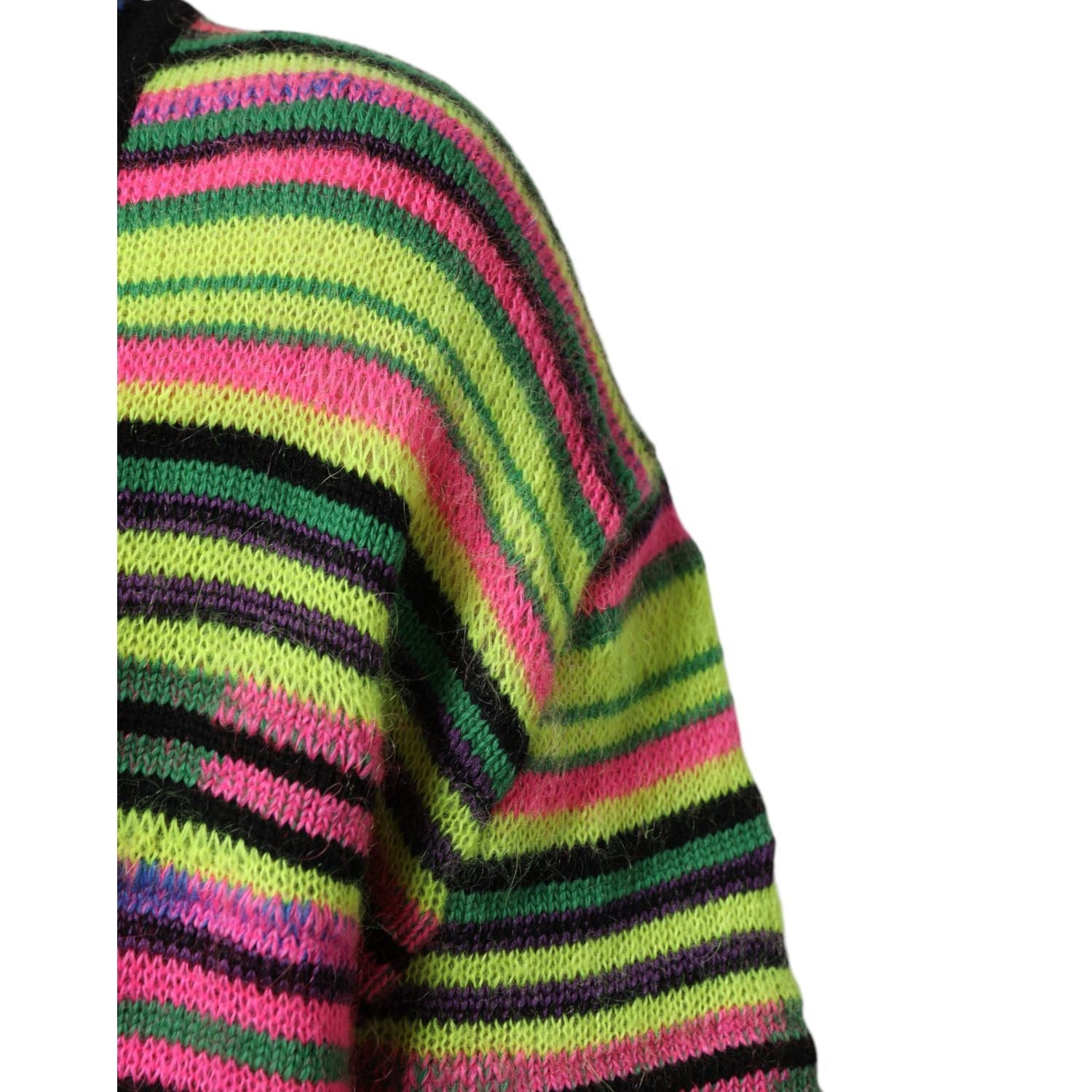 Dolce & Gabbana Multicolor DG Logo V-Neck Knit Pullover Sweater