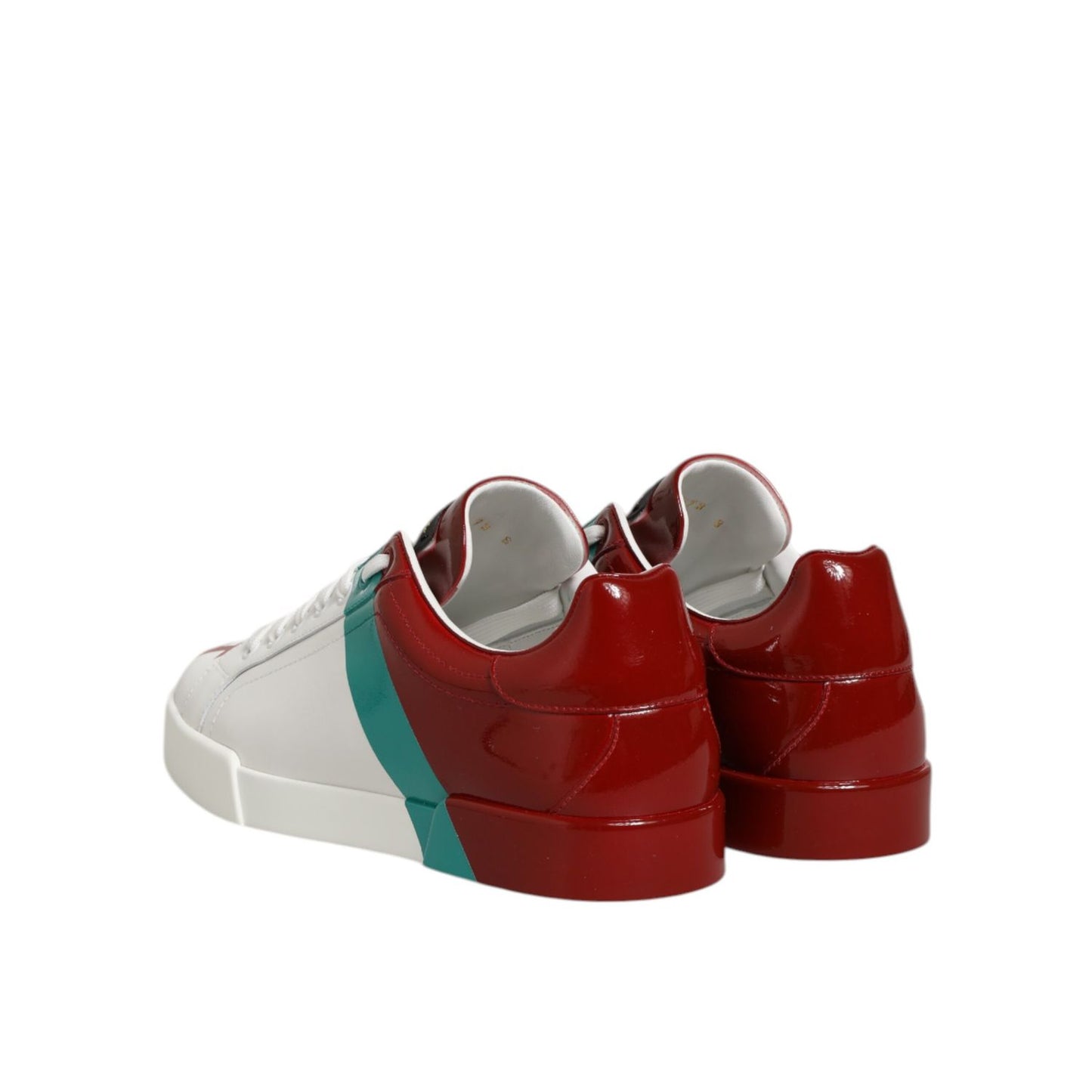 Dolce & Gabbana Multicolor Leather Logo Low Top Sneakers Shoes showing rear view with vibrant leather accents
