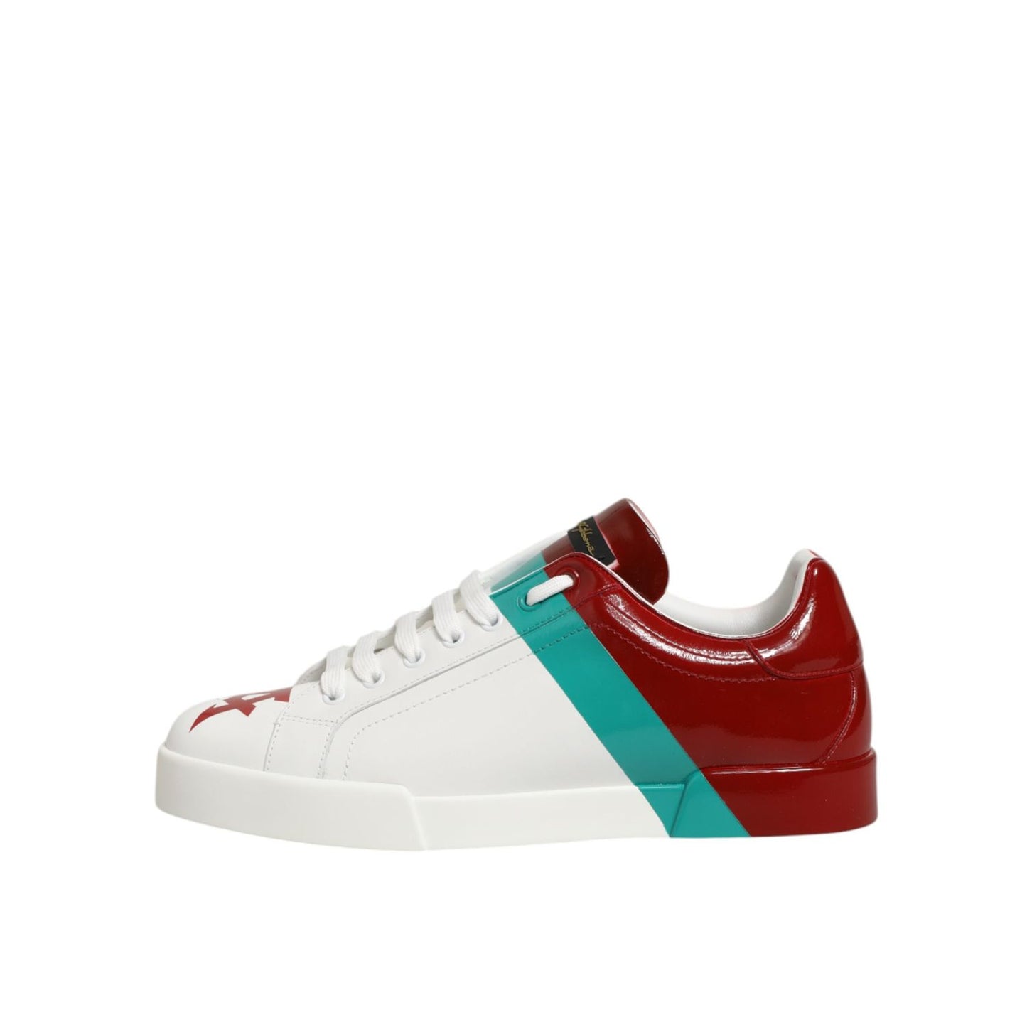 Dolce & Gabbana Multicolor Leather Logo Low Top Sneakers Shoes with vibrant design and classic silhouette.