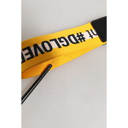 Dolce & Gabbana Multicolor Logo Polyester Brass Holder Keychain Keyring