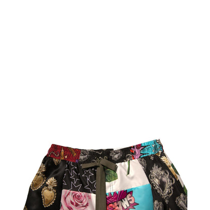 Dolce & Gabbana Multicolor Patchwork Cargo Bermuda Shorts 1728,67345645728,Cargo - Shorts - Clothing,Clothing,Dolce & Gabbana,IT48 | M,Material: 95% Polyester 5% Cotton,Men,Men - Clothing,Multicolor,New with tags,Shorts - Clothing,Shorts - Men - Clothing