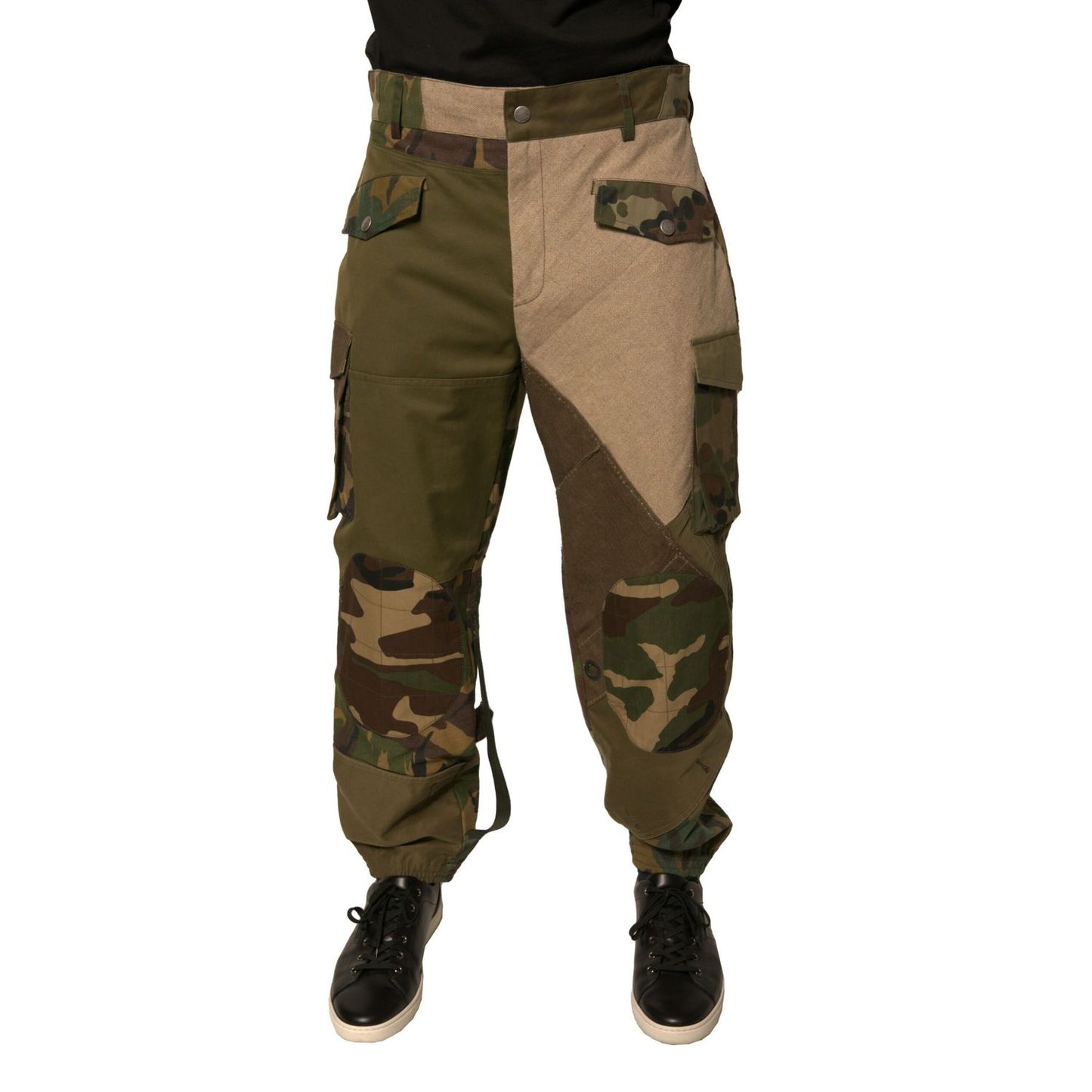 Dolce & Gabbana Multicolor Patchwork Flight Cargo Pants 1728,67345645728,Cargo Pants - Pants - Clothing,Clothing,Dolce & Gabbana,IT50 | L,Jeans & Pants - Men - Clothing,Material: 60% Cotton 30% Hemp 10% Nylon,Men,Men - Clothing,Multicolor,Pants - Clothing