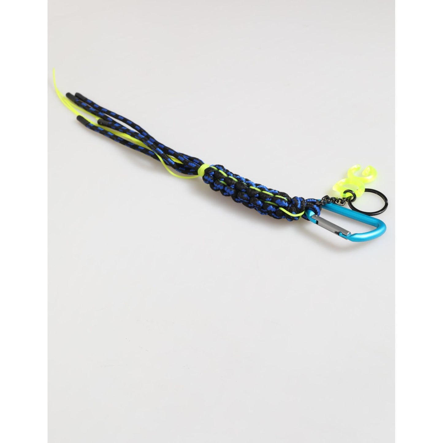 Dolce & Gabbana Multicolor Polyester Tape String DG Logo Keychain Keyring with blue and neon details