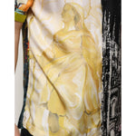 Detailed view of Dolce & Gabbana Multicolor Printed Button Down Casual Shirt featuring artistic design and silk material.
