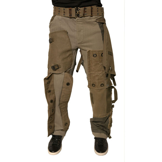 Dolce & Gabbana Multicolor Reconstructed Flight Cargo Pants 1728,67345645728,Cargo Pants - Pants - Clothing,Clothing,Dolce & Gabbana,IT48 | M,Jeans & Pants - Men - Clothing,Material: 50% Cotton 50% Hemp,Men,Men - Clothing,Multicolor,New with tags,Pants -