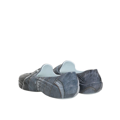 Dolce & Gabbana Multicolor Rubber Men Low Top Sneakers Shoes with slip-on design and rubber sole, featuring modern streetwear style from behind view.