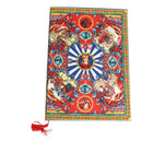 Dolce & Gabbana Multicolor Sicilian Carretto Print Journal Notebook with vibrant design, gold edges, ribbon bookmark. Made in Italy.