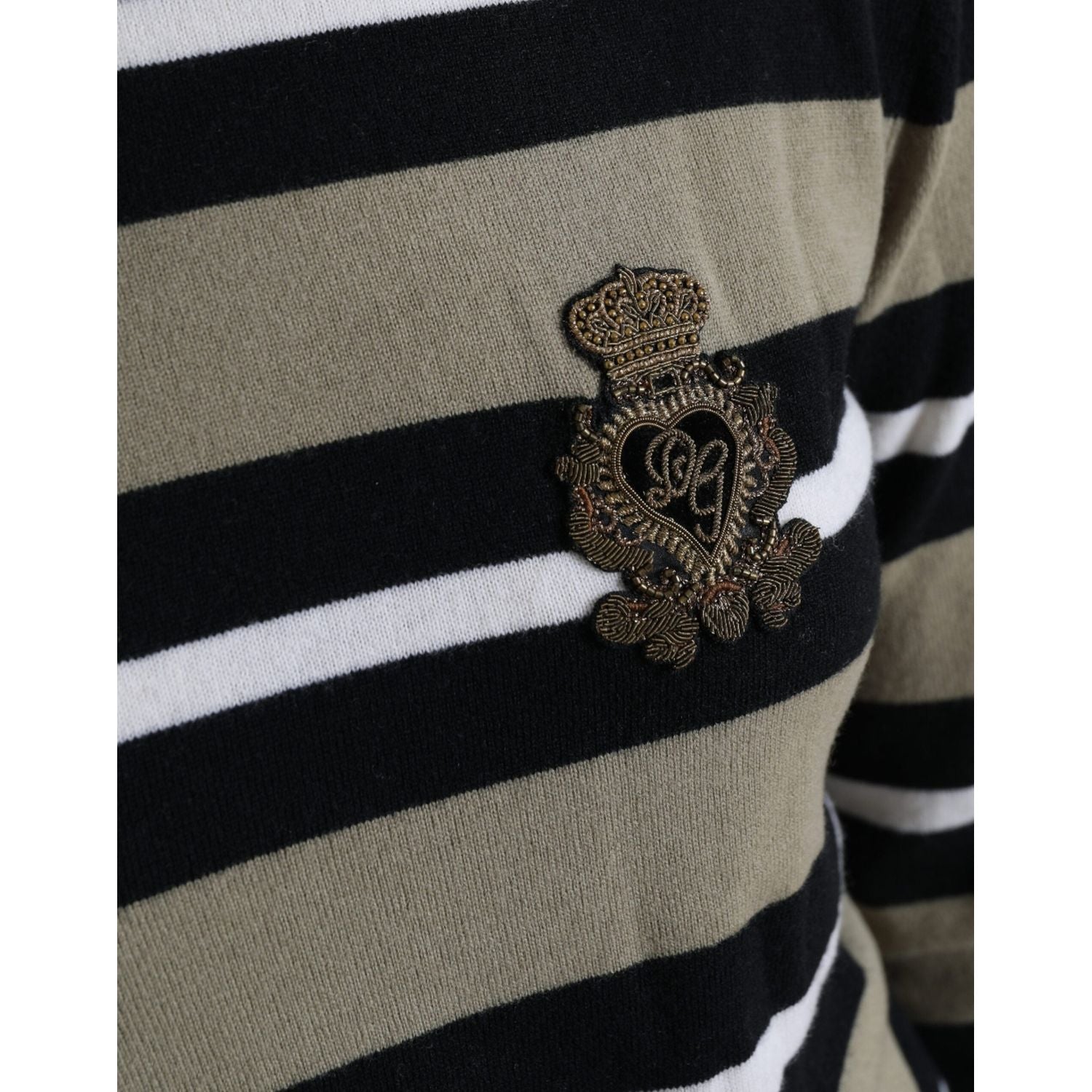 Dolce & Gabbana Multicolor Stripes Logo Turtle Neck Pullover Sweater