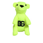 Dolce & Gabbana Neon Green Bear Embroidered Logo Men Keychain Clasp Keyring with DG logo on neon green bear.