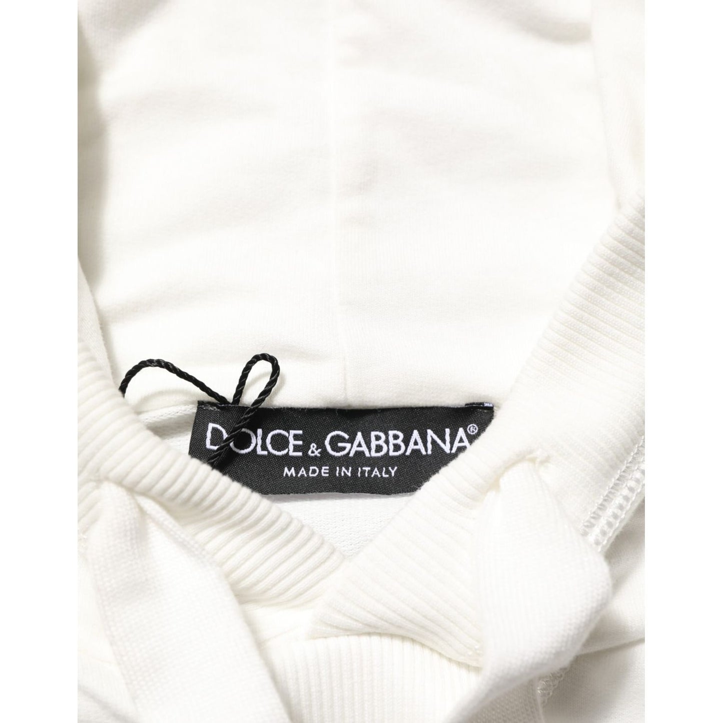 Dolce & Gabbana Off White Cotton Panda Hooded Sweatshirt Sweater