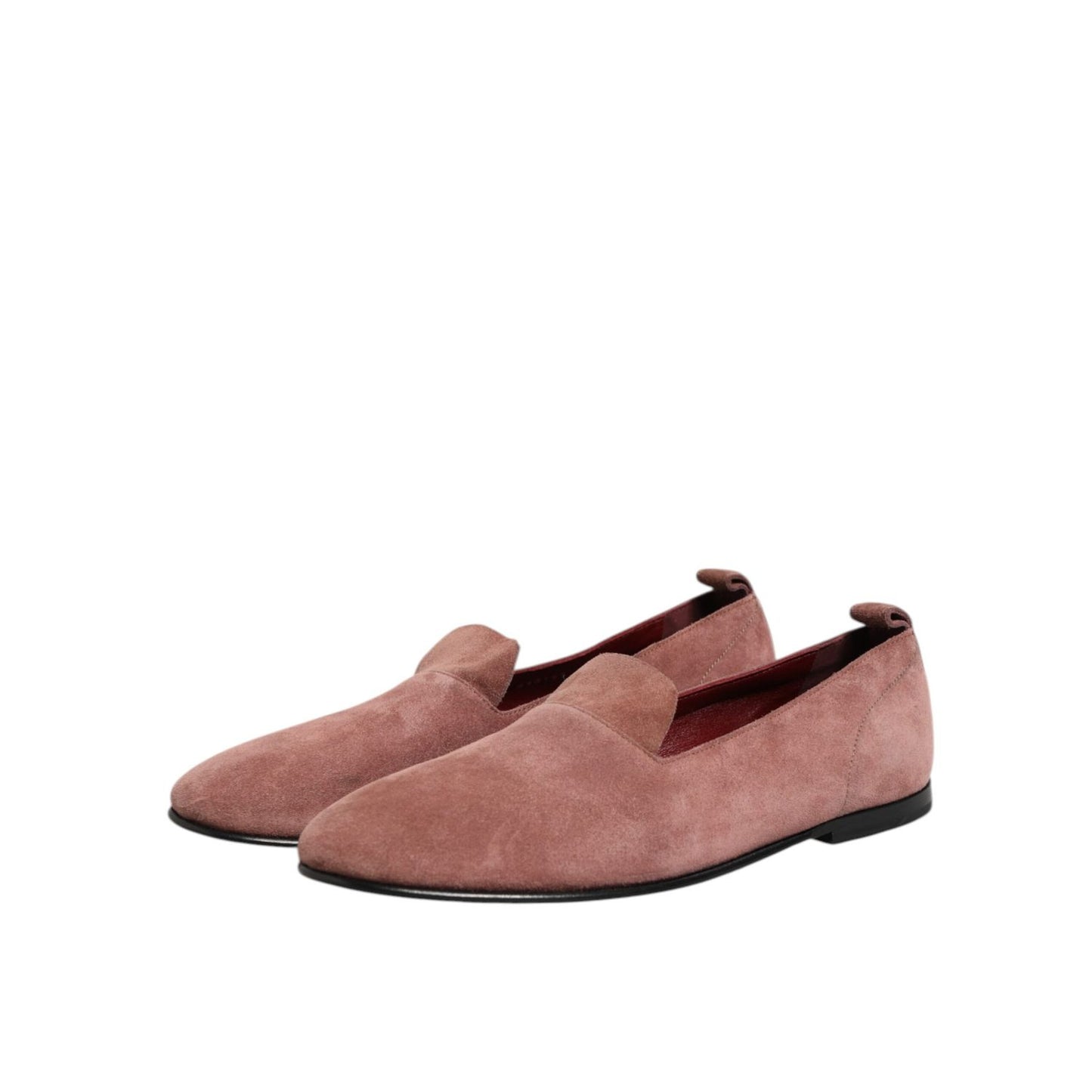 Dolce & Gabbana Pink Suede Loafers Formal Men Dress Shoes displayed elegantly to showcase the sophisticated, modern style and premium suede material.