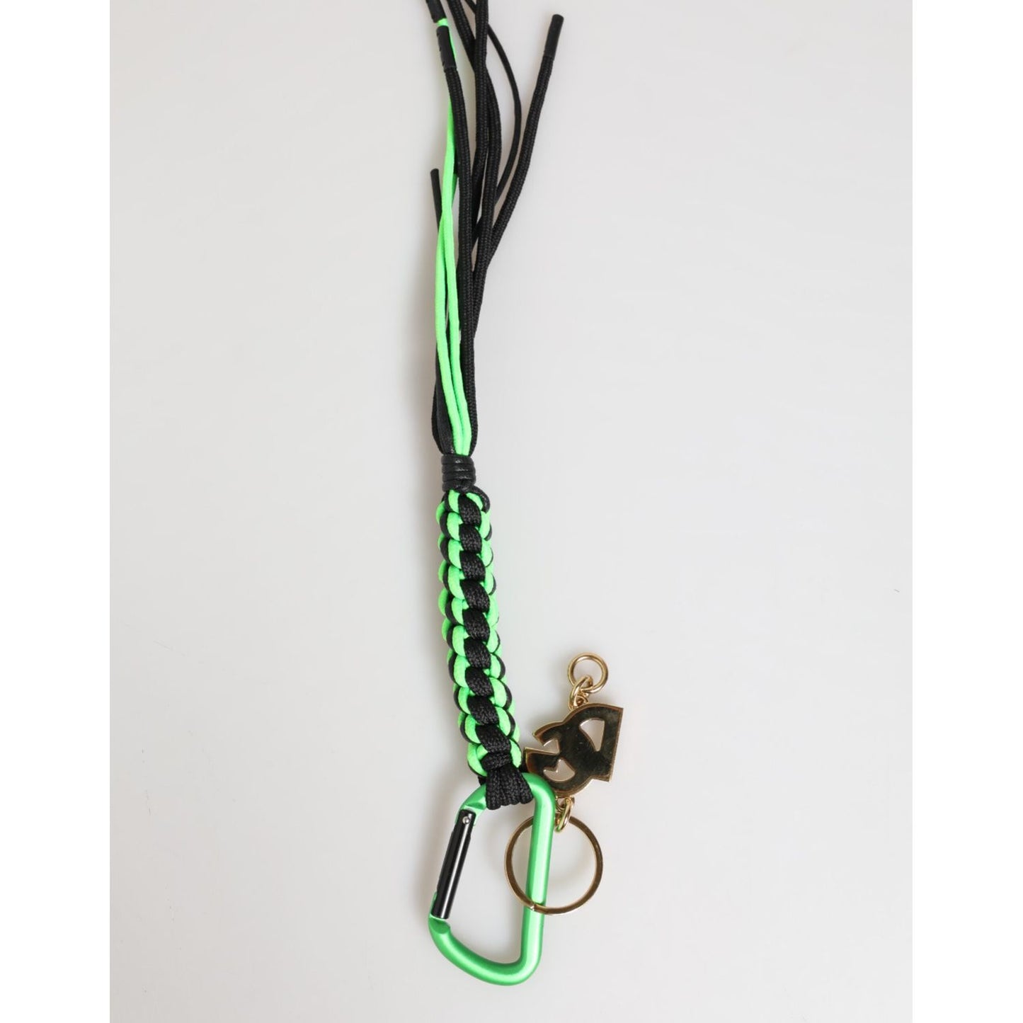 Dolce & Gabbana Polyester Multicolor Tape String DG Logo Keychain Keyring featuring vibrant colors and logo hardware.
