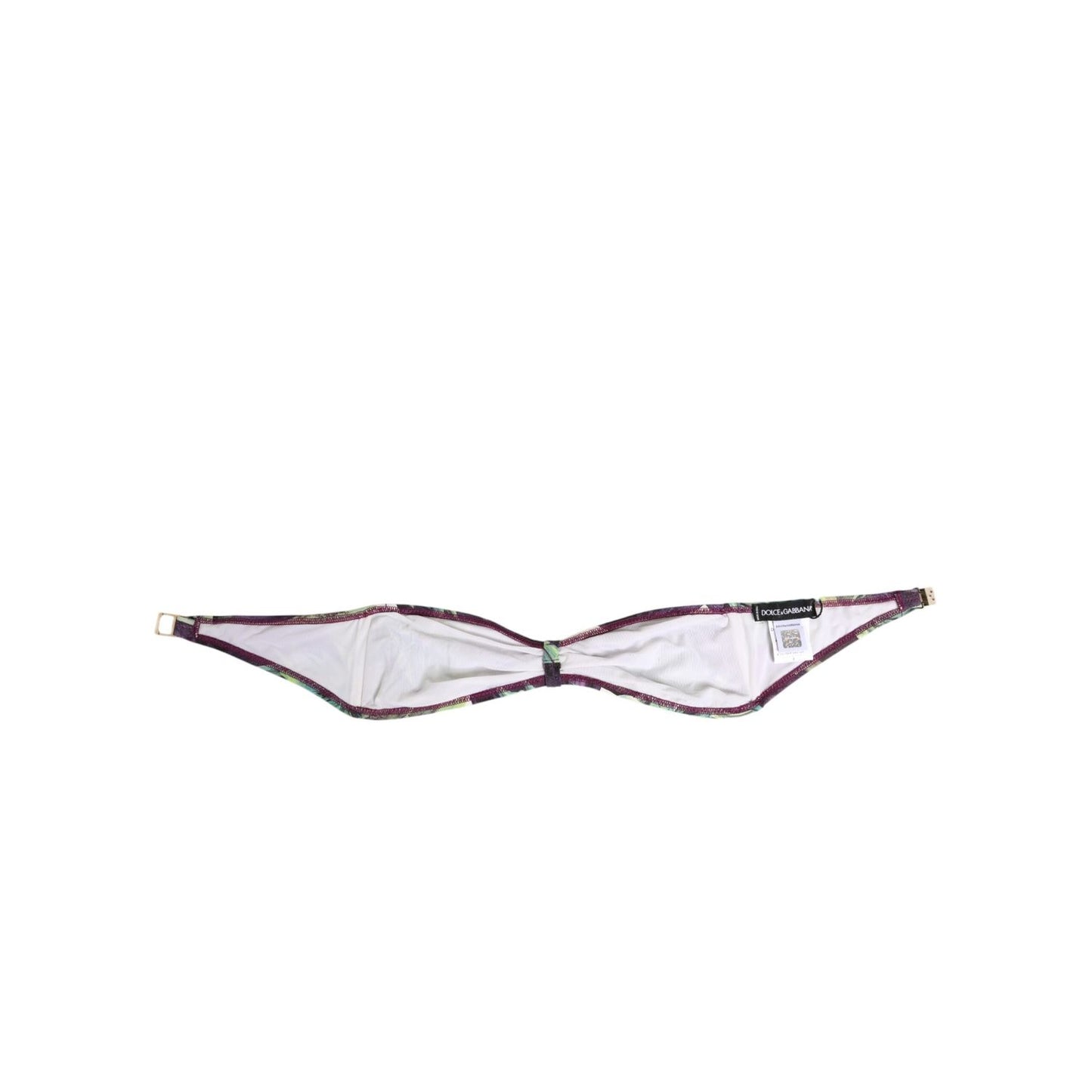 Dolce & Gabbana Purple Green Leaf Print Bandeau Swimwear Underwear