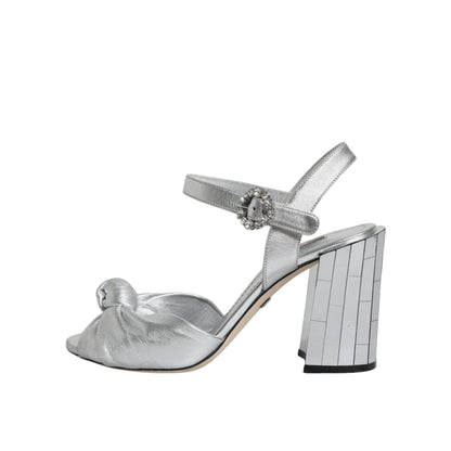 Dolce & Gabbana Silver Mirror Heels KEIRA Sandals Shoes