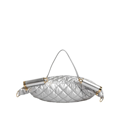 Dolce & Gabbana Silver Quilted Filled Crossbody Shoulder Bag SICILY Bag