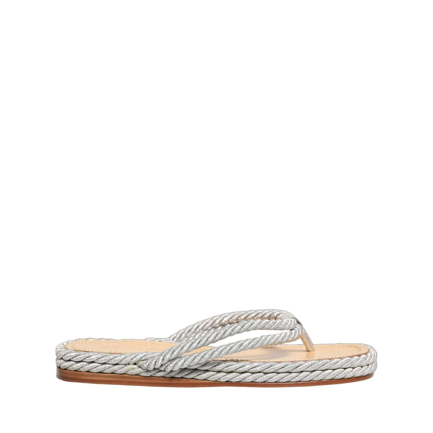 Dolce & Gabbana Silver Rope Slides Sandals Flip Flops Shoes