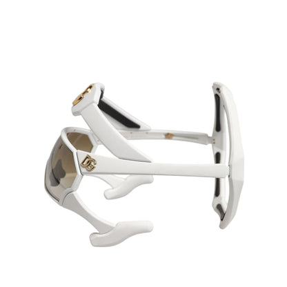Dolce & Gabbana White Acetate Next Generation Mask Eyewear Sunglasses